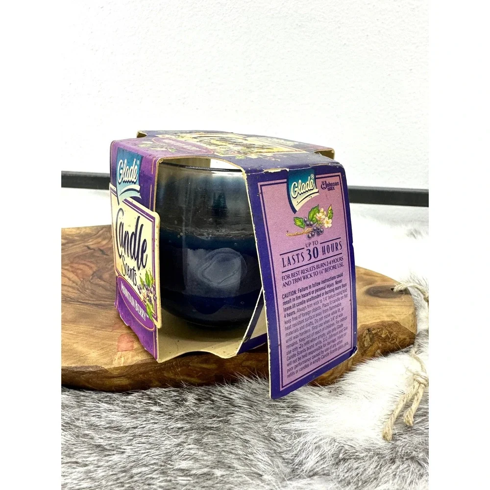 Glade Candle Scents 4 oz Mountain Berry vintage 90s glass new old stock